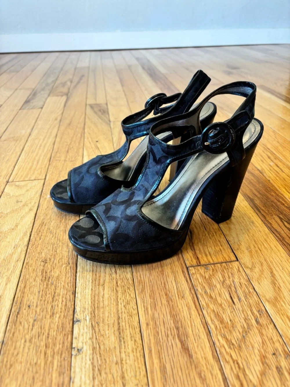 Vintage COACH T-Strap High Heel Sandals - Women - Picture 2 of 7